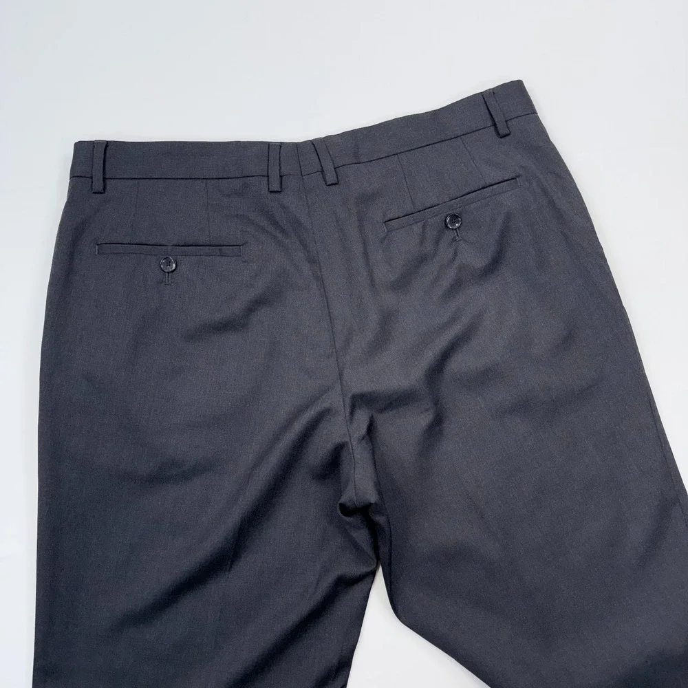 Hugo Boss 100%‎ Virgin Wool Dress Pants Mens 36x30 Trousers Gray Suit Slacks